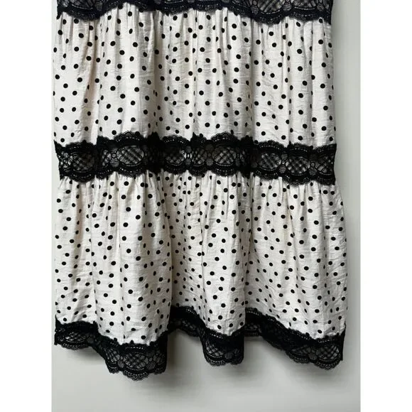 NWT EXPRESS Polka Dot Lace Detailed Trapeze Dress, Sz L - Picture 5 of 16